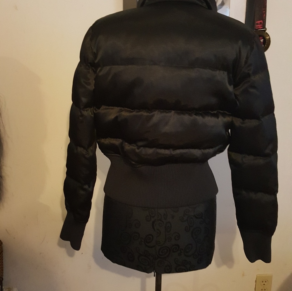 Black Puff Express Jacket with Zippers - Picture 2 of 3